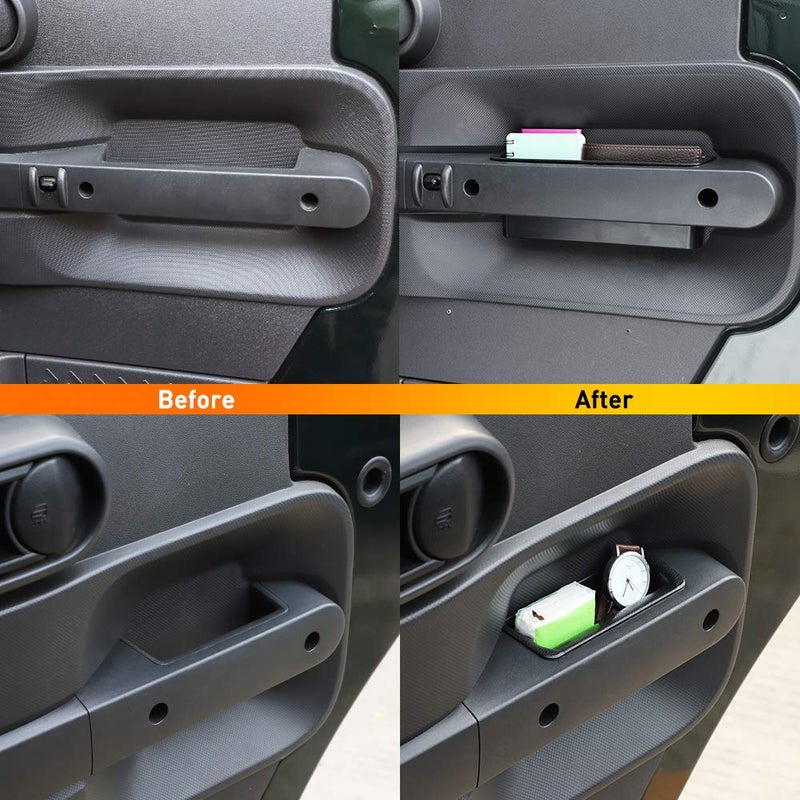 Savadicar صندوق مقبض جانبي للتخزين من Savadicar لـ 2007 2008 2009 2010 Jeep Wrangler JK JKU ملحقات داخلية باللون الأسود - Image 5